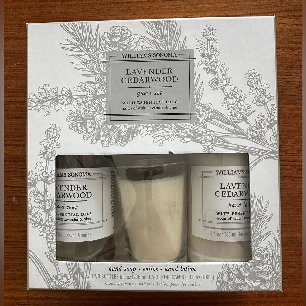 Williams Sonoma Lavender Cedar Wood Gift Set